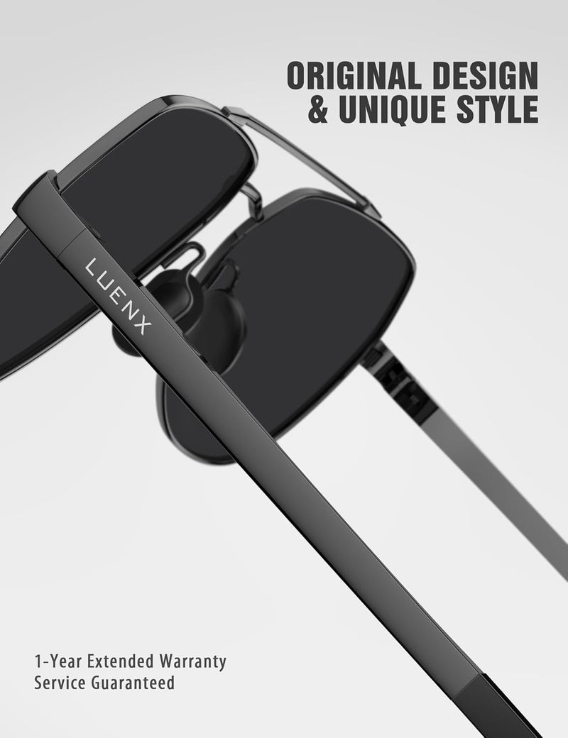 LUENX Aviator Sunglasses for Men Women Polarized New Shades Large Metal Frame - UV 400 Protection - Image 5